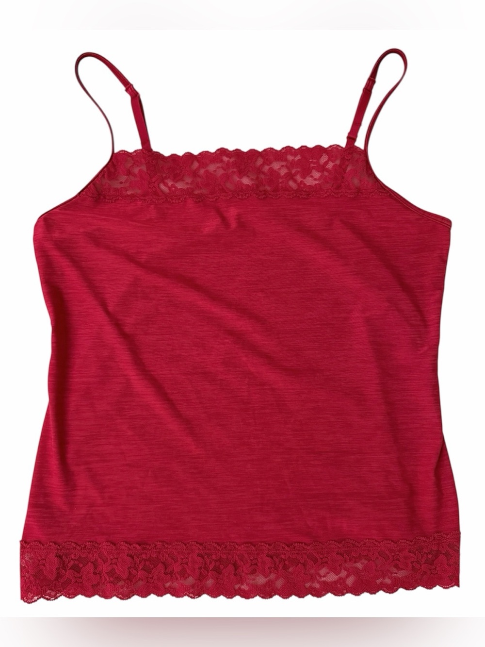 Vanity Fair Illumination Red Lace Trim Camisole Y2K Fairy Women’s Size XL
